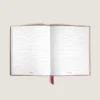 Caderno pequeno, couro vermelho tijolo, vermelho, páginas pautadas