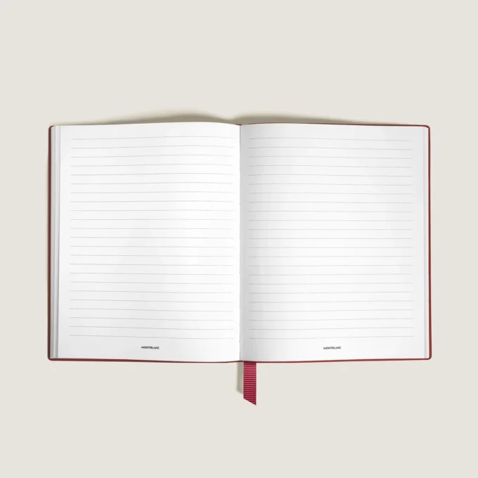 Caderno pequeno, couro vermelho tijolo, vermelho, páginas pautadas