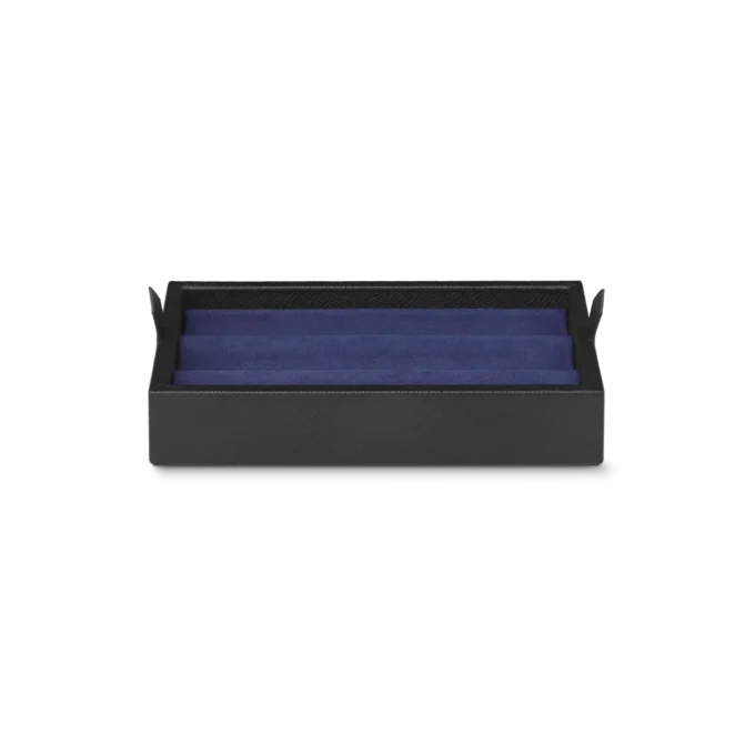 Caixa de secretária em pele para três instrumentos de escrita e um frasco de tinta