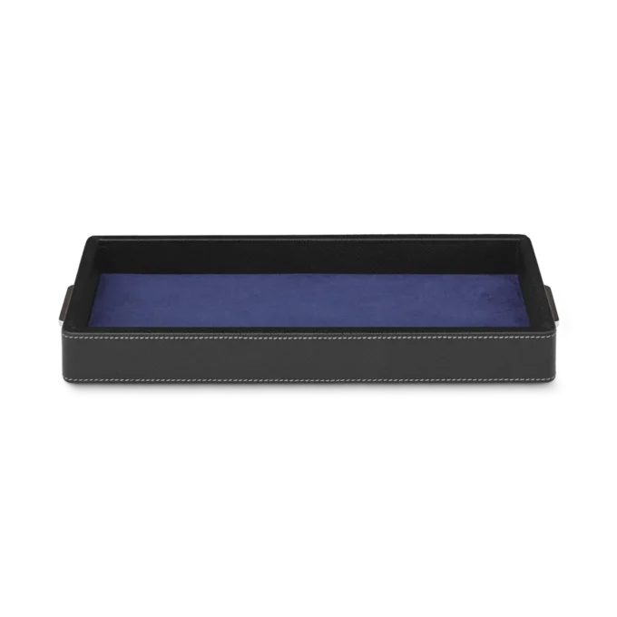 Caixa de secretária em pele para três instrumentos de escrita e um frasco de tinta