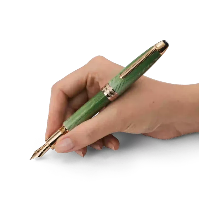 Caneta-tinteiro Meisterstück Calligraphy Solitaire Celadon Dégradé com ponta curva