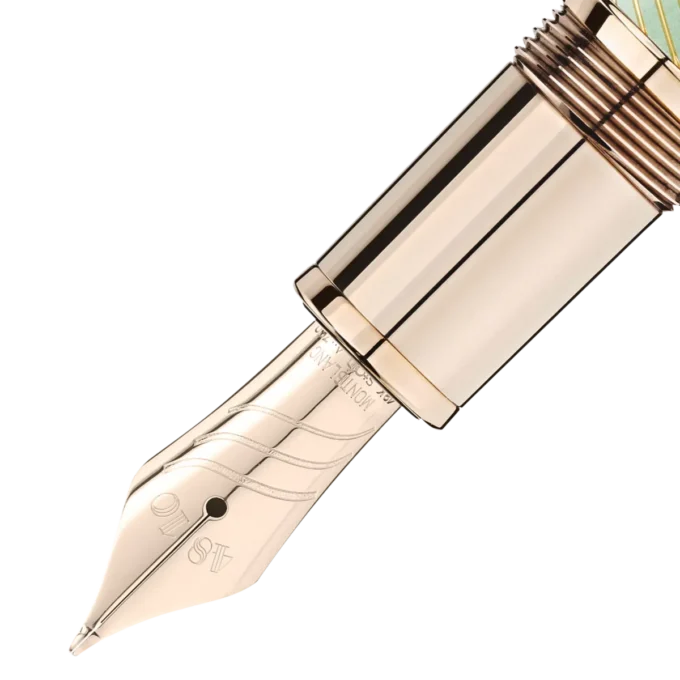 Caneta-tinteiro Meisterstück Calligraphy Solitaire Celadon Dégradé com ponta curva