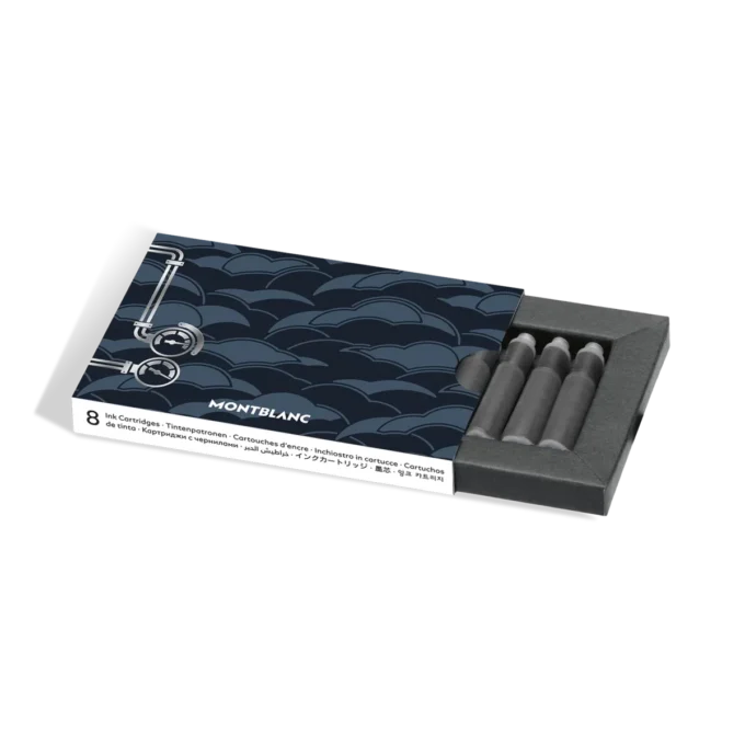 Cartuchos de tinta Meisterstück Around the World in 80 Days, azul – embalagem com 8 unidades