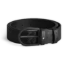 Cinto de couro preto com fivela em forma de ferradura de 35 mm