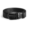 Cinto de couro preto com fivela em forma de ferradura de 35 mm