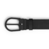 Cinto de couro preto com fivela em forma de ferradura de 35 mm