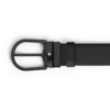 Cinto de couro preto com fivela em forma de ferradura de 35 mm