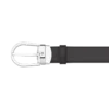 Cinto de couro reversível com fivela em forma de ferradura preta/castanha de 30 mm