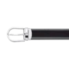 Cinto de couro reversível com fivela em forma de ferradura preta/castanha de 30 mm