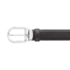 Cinto de couro reversível com fivela em forma de ferradura preta/castanha de 30 mm