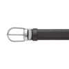 Cinto de couro reversível com fivela em forma de ferradura preta/castanha de 30 mm