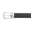 Cinto de couro reversível com fivela em forma de ferradura preta/castanha de 30 mm