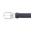 Cinto de couro reversível com fivela em forma de ferradura preta/castanha de 30 mm