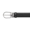 Cinto de couro reversível com fivela em forma de ferradura preta/castanha de 30 mm