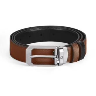 Cinto retangular reversível de 30 mm em couro Sartorial