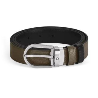 Cinto reversível Horseshoe 30 mm em couro granulado