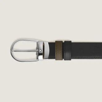 Cinto reversível Horseshoe 30 mm em couro granulado