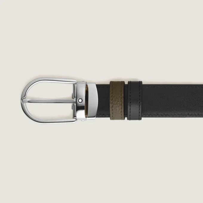 Cinto reversível Horseshoe 30 mm em couro granulado