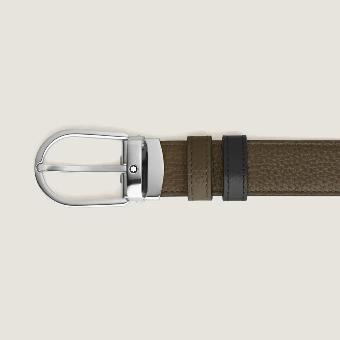 Cinto reversível Horseshoe 30 mm em couro granulado