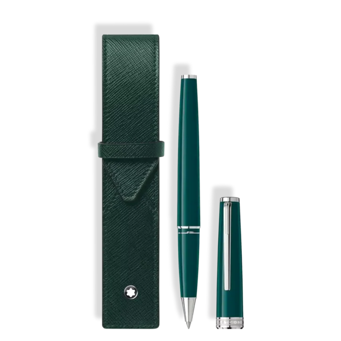 Conjunto com esferográfica PIX Deep Green e bolsa para 1 caneta Montblanc Envelope