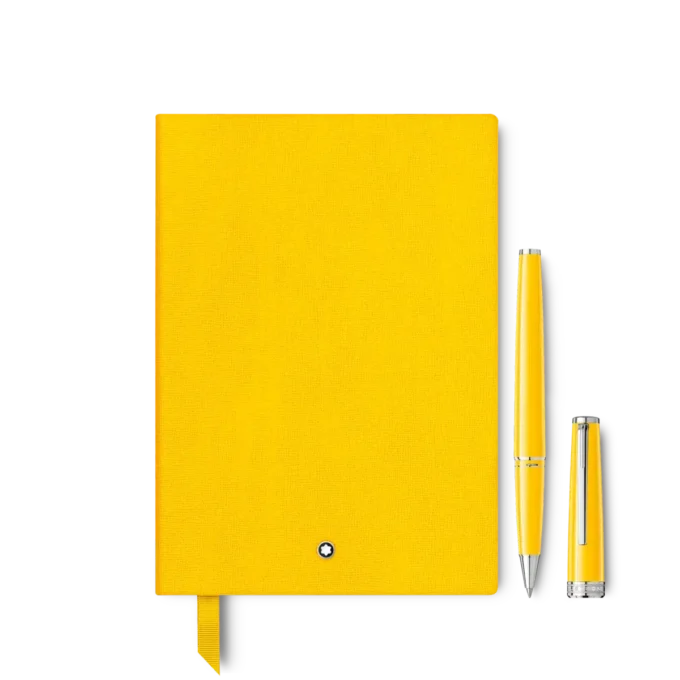 Conjunto com Rollerball PIX Amarelo e Caderno #146 Amarelo (pautado)