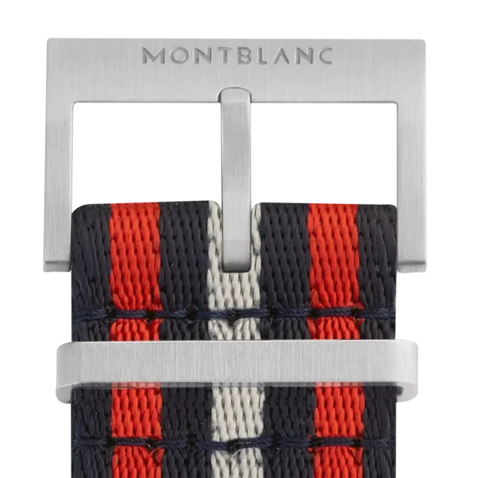 Correia de nylon vermelha e azul