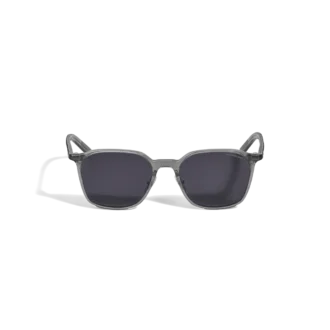 Óculos de sol com armação oval em acetato cinzento