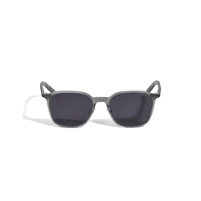 Óculos de sol com armação oval em acetato cinzento