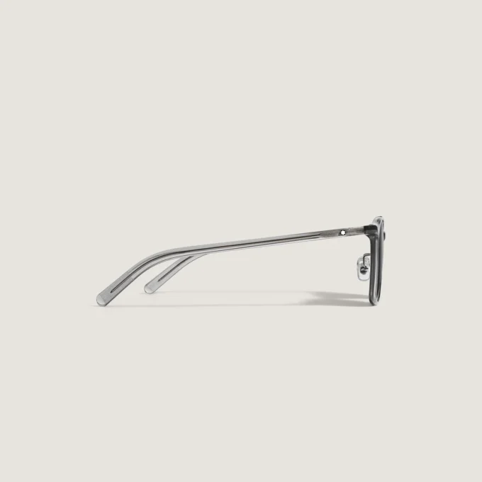 Óculos de sol com armação oval em acetato cinzento