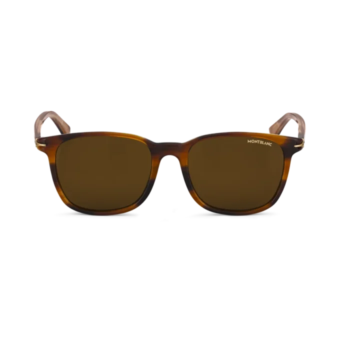 Óculos de sol quadrados com armação em acetato castanho