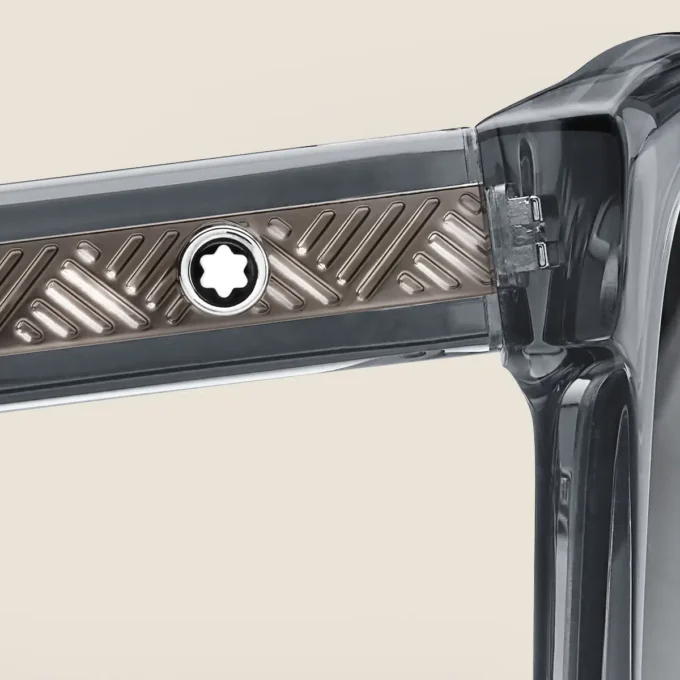 Óculos de sol quadrados com armação em acetato cinzento