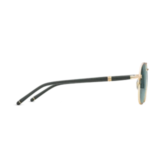 Óculos de sol quadrados com armação metálica dourada