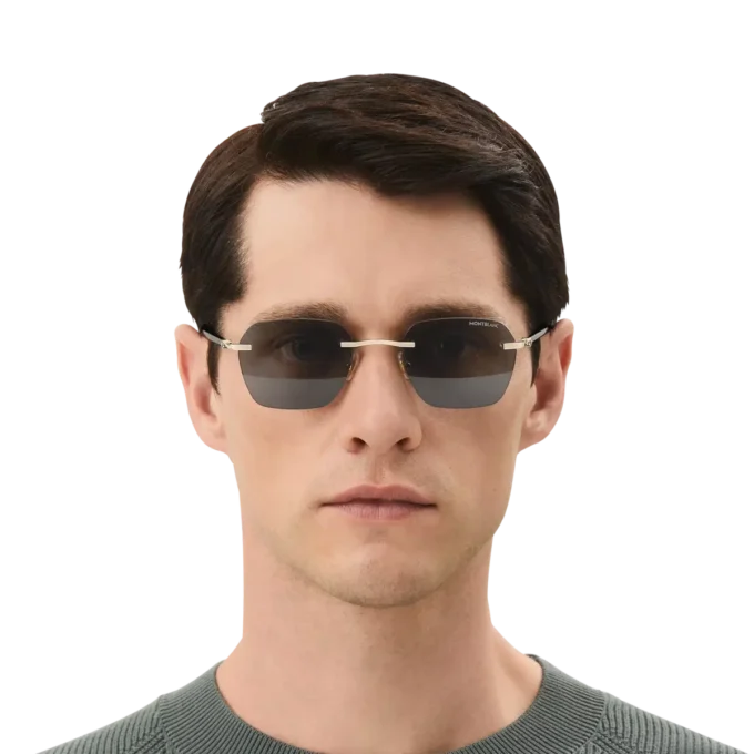 Óculos de sol quadrados com armação metálica dourada Óculos de sol quadrados com armação metálica dourada