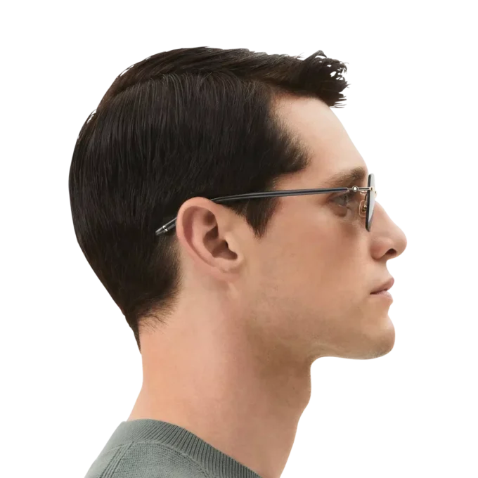 Óculos de sol quadrados com armação metálica dourada Óculos de sol quadrados com armação metálica dourada