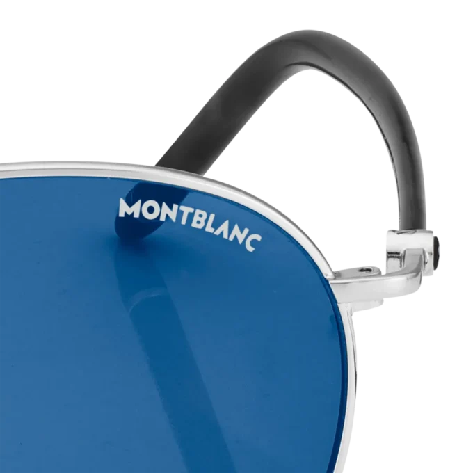 Óculos de sol redondos com armação metálica cor de ruténio