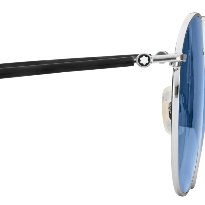 Óculos de sol redondos com armação metálica cor de ruténio