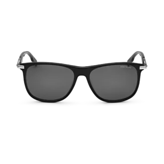 Óculos de sol retangulares com armação em acetato preto