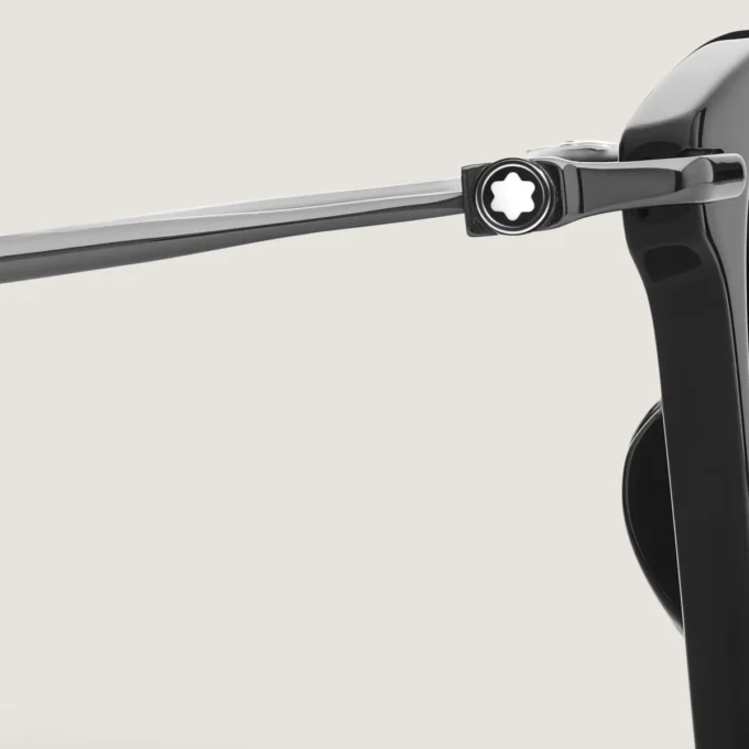 Óculos de sol retangulares com armação em acetato preto