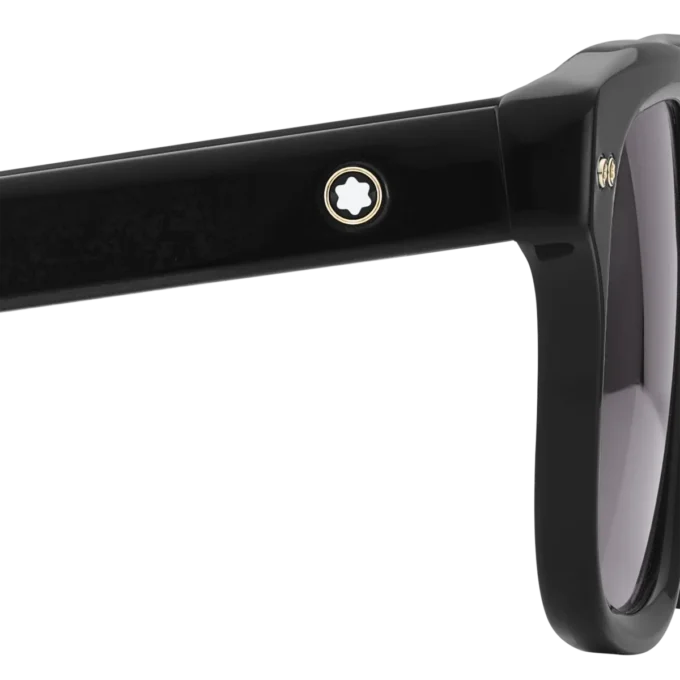 Óculos de sol retangulares com armação em acetato preto