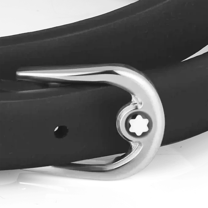 Fivela em forma de ferradura preta, tamanho ajustável