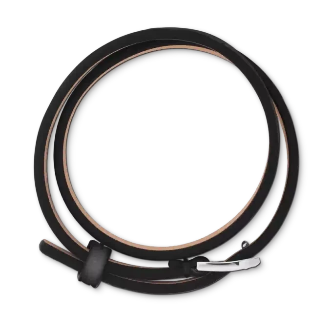 Fivela em forma de ferradura preta, tamanho ajustável