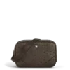 Mini bolsa a tiracolo em pele de avestruz estampada