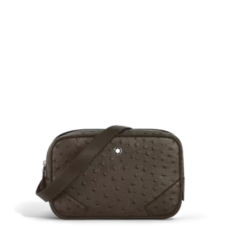 Mini bolsa a tiracolo em pele de avestruz estampada