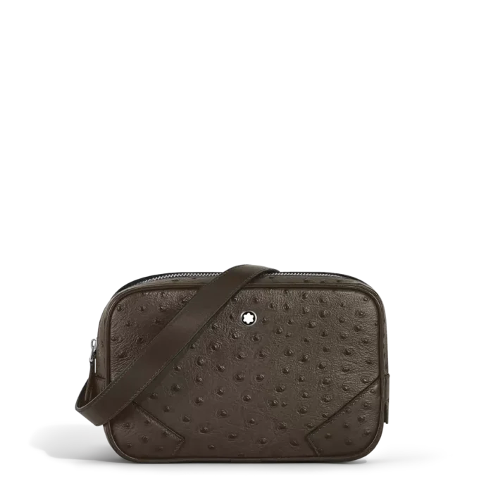 Mini bolsa a tiracolo em pele de avestruz estampada