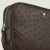 Mini bolsa a tiracolo em pele de avestruz estampada