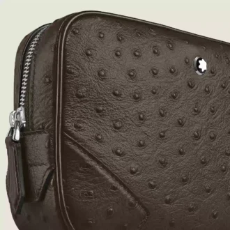 Mini bolsa a tiracolo em pele de avestruz estampada
