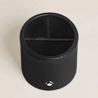 Porta-canetas, couro com relevo croco, preto Porta-canetas, couro com relevo croco, preto