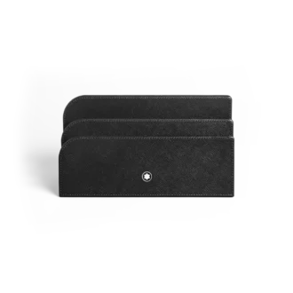 Porta-cartas, couro Saffiano, preto
