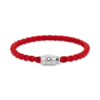 Pulseira Aço 3 anéis de fecho e couro vermelho Pulseira Aço 3 anéis de fecho e couro vermelho